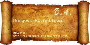 Benyovszky Antigon névjegykártya